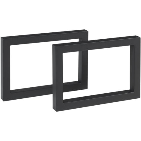 [En.Casa] – Lot de 2 pieds de table en acier noir 35 x 50 cm – Vis de réglage pour compensation de sol – Supports stables pour meubles DIY