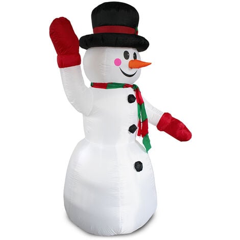[en.casa] Muñeco de nieve hinchable con LED brillantes - 240cm