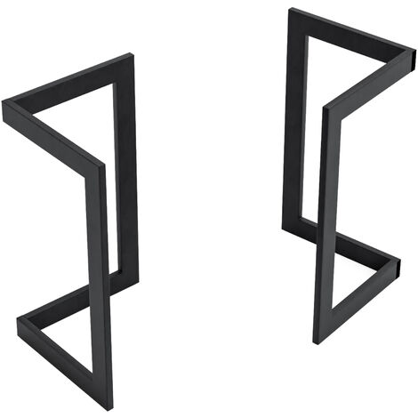 [En.Casa] – Set de 2 pieds de table en acier noir 72 x 40 x 39 cm – Structure robuste pour projets DIY – Kit de montage inclus