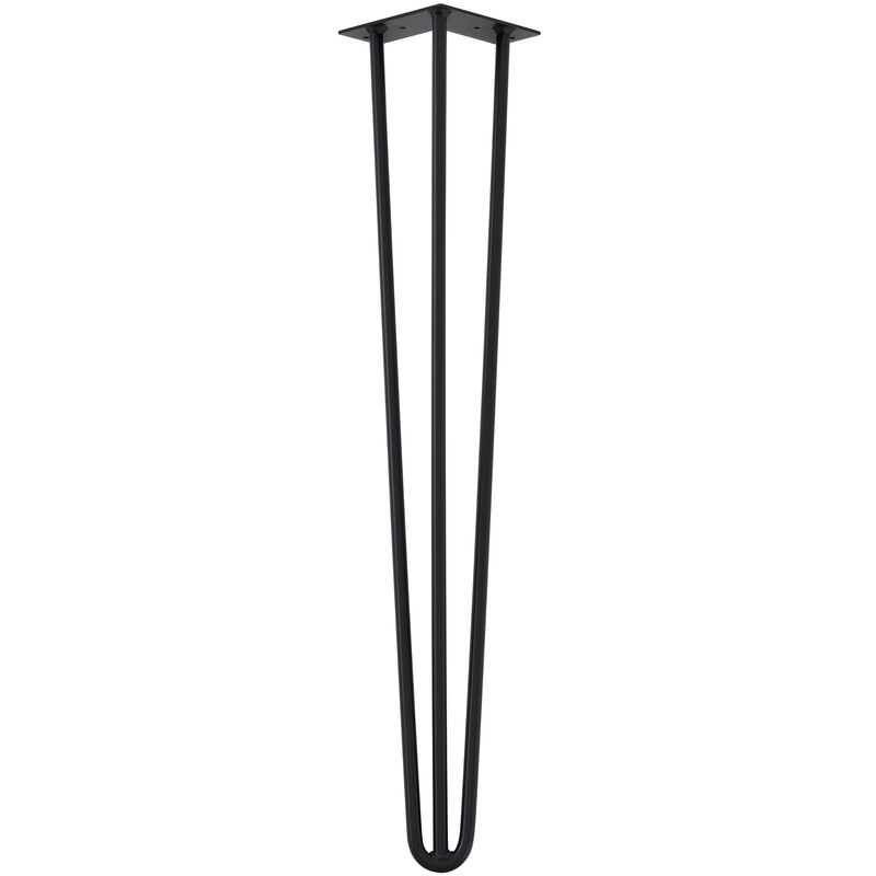 

[en.casa] - Set de 4 patas de acero - Hairpin legs - negro - 72 cm - 3 varillas