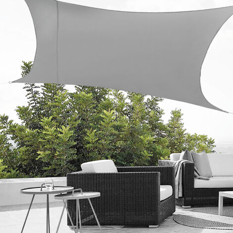 Color Gris protección UV PES Impermeables el jardín KingShade 3x3m Cuadrado Toldo Vela de Sombra para Exteriores Patio