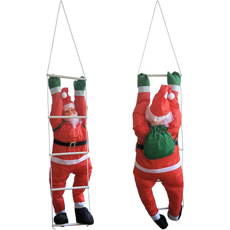 [en.casa] Weihnachtsmänner auf Leiter 165cm