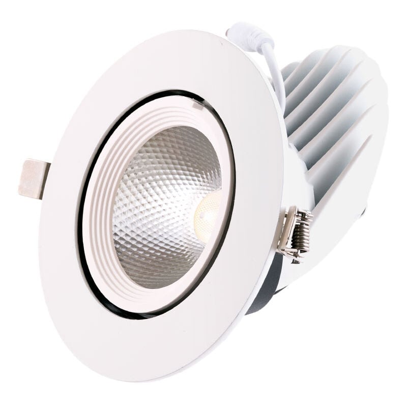 Greenice - Spot led Downlight 24W 3600Lm 2700ºK Circulaire Orientable 40 000H [HO-COB-C-OR-24W-WW]