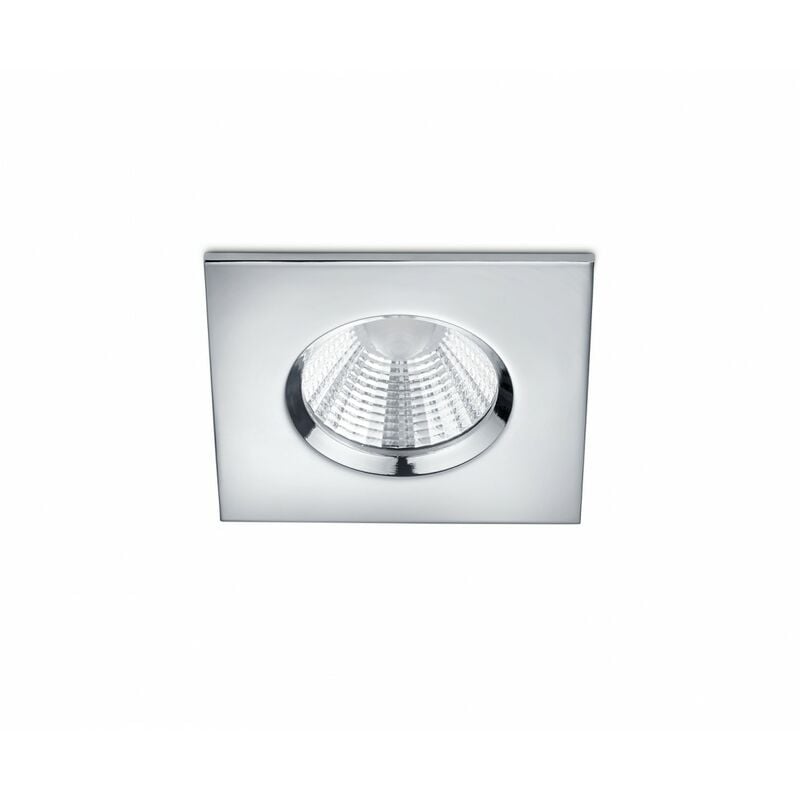 Trio - Spot Encastrable Carré Led Chromé Zagros 5W IP65 8x8 cm Lighting