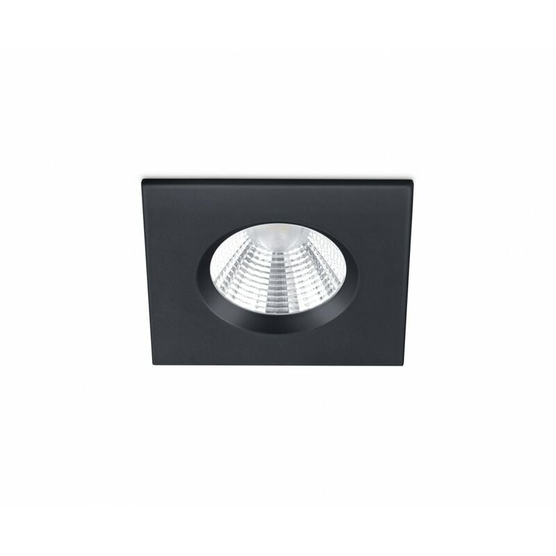Spot Encastrable Carré Zagros Led Noir 5W IP65 8x8 cm Trio Lighting