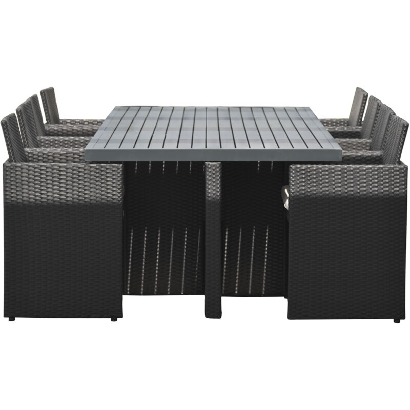 Encastrable 8 places en résine tressée - plateau aluminium