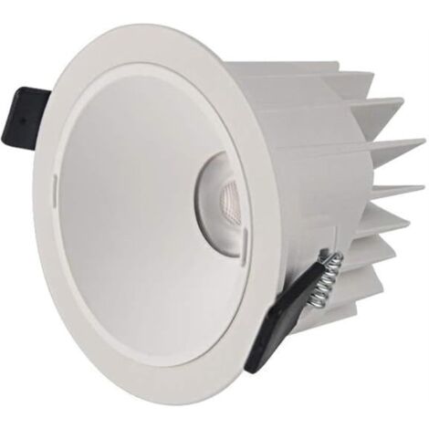 Encastrable rond en aluminium 15 W 4500 K LED robuste, étanche et antibuée, idéal pour salle de bain, salon et cuisine. Économies d'énergie.