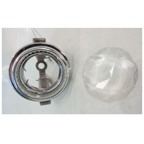 Encastré architectural chrome Ø 80mm diffuseur cristal halogène 35W GU5.3 sans transfo 12V IP20 VAILA SWAROVSKI A.8992NR040100