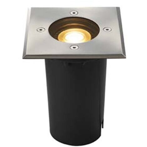 Encastré de sol extérieur SOLASTO carré Inox 304 GU10 6W max IP67 IK08 - SLV - 227684