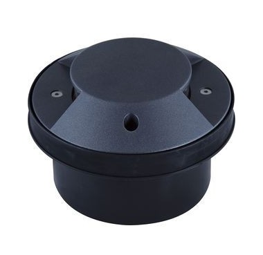 Encastré de sol fluo 10W ø 205mm anthracite 2D indirect avec lampe 4000K G24q-1 ballast elec IK08 IP67 ilo dual ebenoid 079701