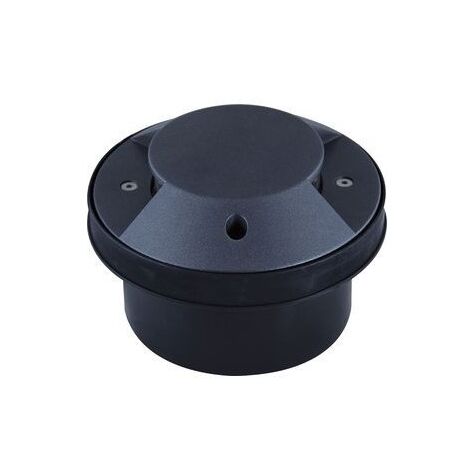 Encastré de sol fluo 10W Ø 205mm anthracite 2D indirect avec lampe 4000K G24q-1 ballast elec IK08 IP67 ILO DUAL EBENOID 079701
