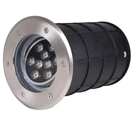 Encastre de sol inox rond 180x240mm LED bleu 1W 25° non-dimmable alim 230V IK09 IP67