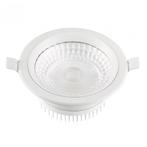 Encastré LED 12W BBC Ø 175mm blanc downlight fixe COB 4000K 1100lm 230V non-dimmable 90° IP44 IK08 THUNDER TRAJECTOIRE 003762