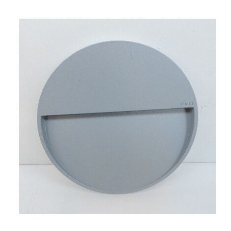 Encastré mural extérieur LED 12.5W alu gris rond Ø 220mm indirect 4000K 405lm 230V IP65 SKILL SIMES S.6280N.14