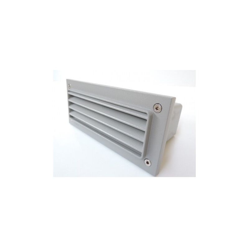 Encastré Mural Gris 192x82mm Alu Diffuseur verre trempé pour lampe G23 (Non incl.) IP54 Simes S.4559.14
