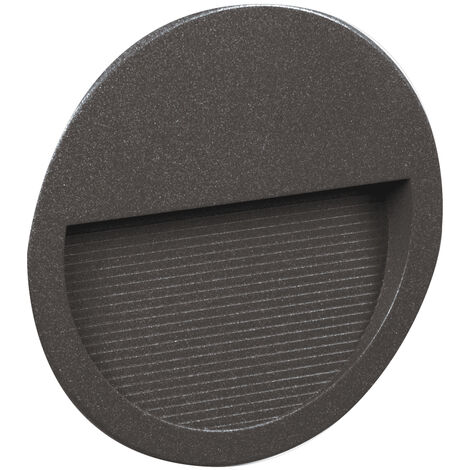 Encastré mural SLIM Round IP65 LED SMD 4W 545lm(128lm) CRI90 3000K 42º/85º Anthracite