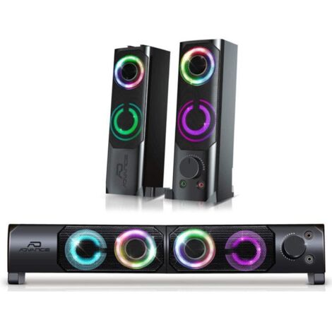 Enceinte - ADVANCE - SOUNDPHONIC 2.0 RGB - 6W RMS - Bluetooth 5.0 - Design compact - Rétroéclairage multicolore