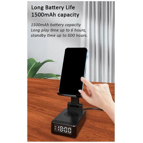 Enceinte audio Bluetooth pliable verticalement avec support pour téléphone portable --