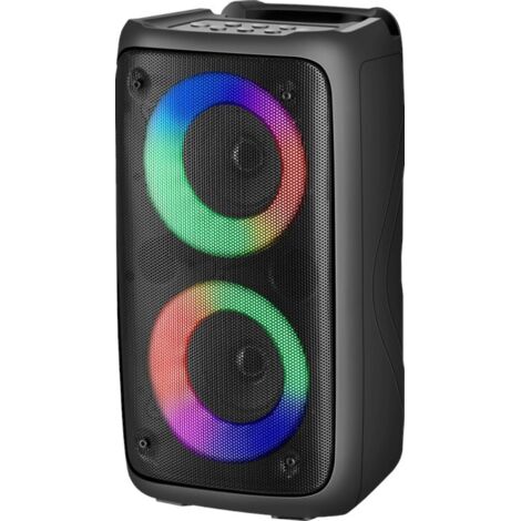 Enceinte Bluetooth 20W avec radio FM – Bluetooth 5.0 – TWS – Entrées USB/microSD/AUX – Rétroéclairage LED – Karaoké – Defender