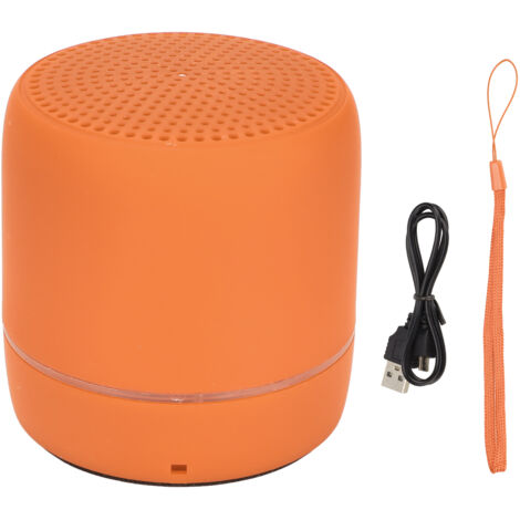 Enceinte Bluetooth 5.0 portable avec basses stéréo, mini haut-parleur de voyage pour extérieur, orange vif