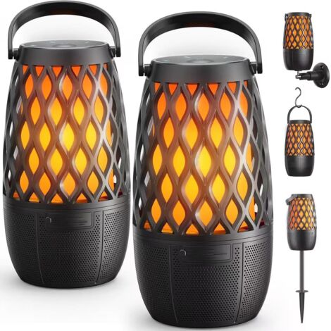 Enceinte Bluetooth Extérieure - Haut-Parleur Sans Fil 360° avec Éclairage LED - Étanchéité IPX5 - Connexion Automatique Multi-Appareils - Pour Jardin, Terrasse, Extérieur - 1 Pièce