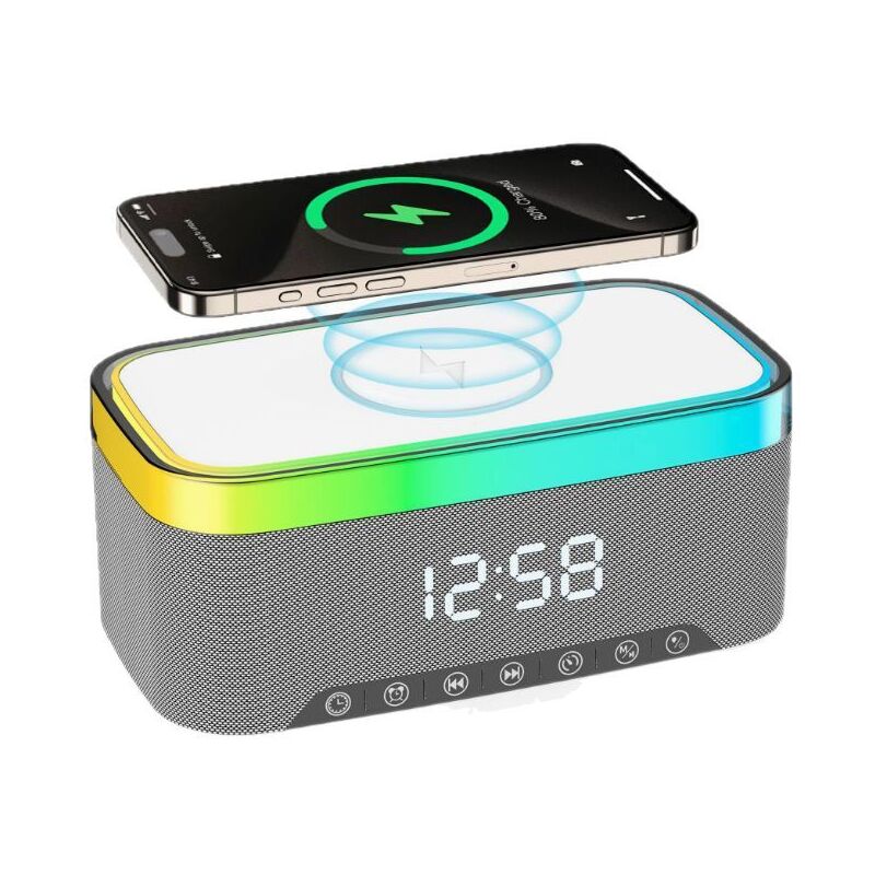 Enceinte bluetooth intelligente créative veilleuse de bureau audio chargeur sans fil lumière d'ambiance de chevet