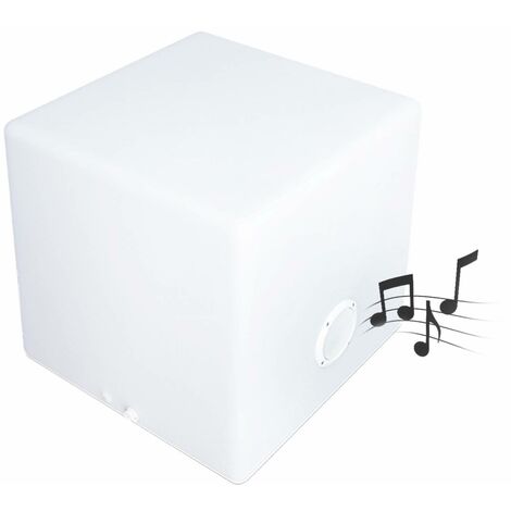 Enceinte Bluetooth lumineuse LED multicolore pour l'extérieur rechargeable - 7 couleurs - Blanc