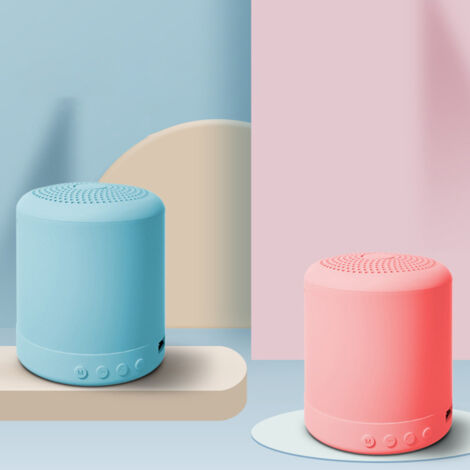 Enceinte Bluetooth Mini Portable, Haut-parleur Stéréo Sans Fil, Colonne Mini avec Bass 5W pour Musique en Extérieur