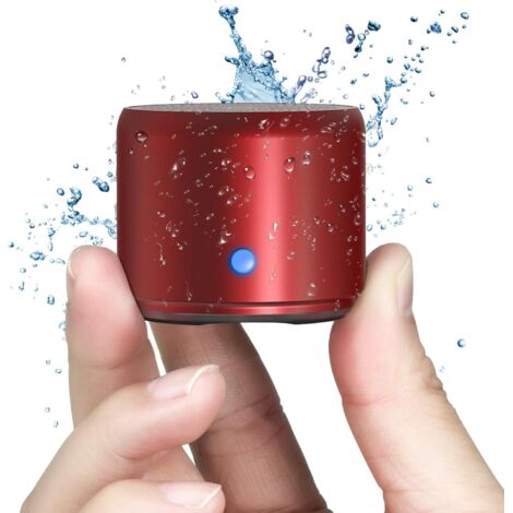 Enceinte Bluetooth Portable - IP67 Étanche - Radiateur De Basses Personnalisé - 5 H Autonomie - Pour Douche Chambre Voiture Vélo - Rouge