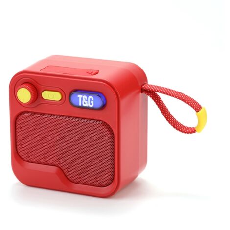 Enceinte Bluetooth Portable Mini, Haut-parleur Sans Fil pour Intérieur et Extérieur avec Dragonne, TG701 Bluetooth 5.3 TWS, Couleur Rouge