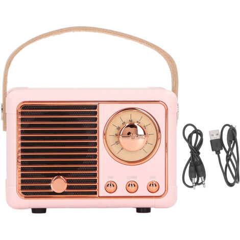Enceinte Bluetooth Portable Mini Rétro avec Radio FM pour Extérieur