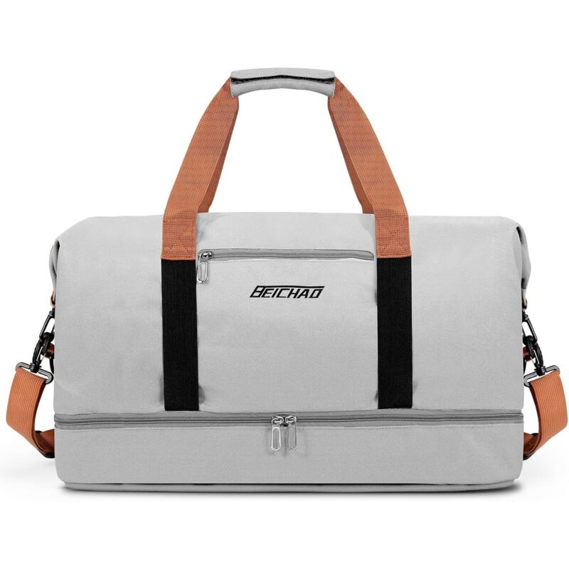 Sac de Weekend Homme Imperméable, 32,2 L, Sac de Sport de Voyage Homme Imperméable, Sacs de Week-End Grand avec Compartiment à Chaussures, Poche