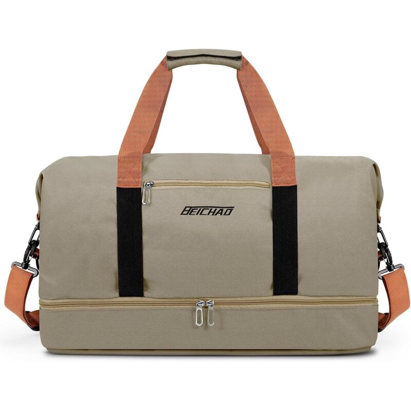 Sac de Weekend Homme Imperméable, 32,2 L, Sac de Sport de Voyage Homme Imperméable, Sacs de Week-End Grand avec Compartiment à Chaussures, Poche