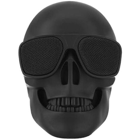Enceinte Bluetooth portable squelette crâne, 15 W, Bluetooth 4.0, radio FM, Halloween, noir (en liquidation)