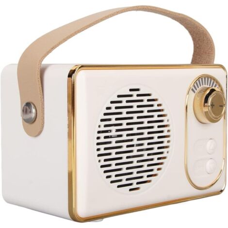 Enceinte Bluetooth rétro, design mignon et vintage, Bluetooth 5.0, carte mémoire, entrée AUX, compatible avec les pilotes USB, idéale pour la maison, l'extérieur, les voyages, les fêtes et les cadeaux