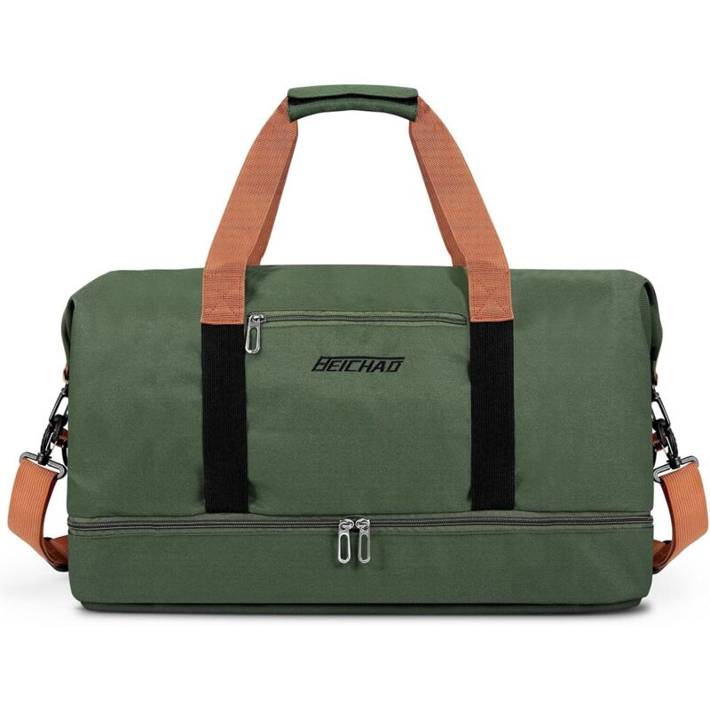 Sac de Weekend Homme Imperméable, 32,2 L, Sac de Sport de Voyage Homme Imperméable, Sacs de Week-End Grand avec Compartiment à Chaussures, Poche