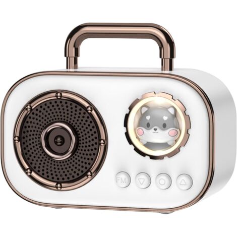 Enceinte Bluetooth sans fil, mini enceinte portable mignonne avec microphone intégré, un cadeau idéal pour la maison, le bureau ou une utilisation générale, blanche.