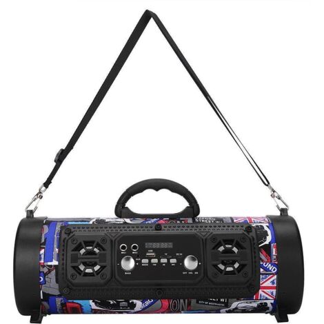 Enceinte Bluetooth sans fil, portable et puissante, avec radio FM, fonction appel, lecteur de carte TF - Rouge