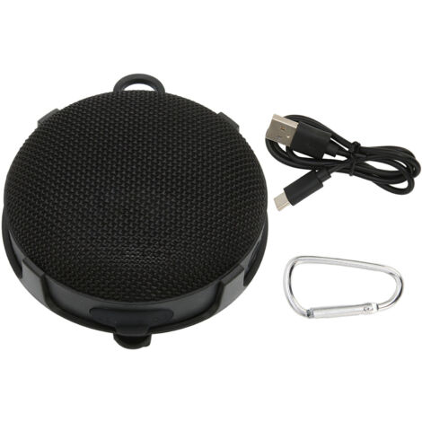 Enceinte Bluetooth Vélo Étanche IP67 avec Support Vélo et Monture Voiture, Haut-parleur Portable pour Extérieur Noir, Prise Carte Mémoire, Alimentation 5V 1A