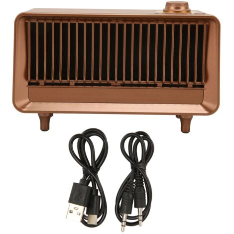 Enceinte Bluetooth Vintage Stéréo Rechargeable Portable avec Radio FM, Support USB et Carte Mémoire