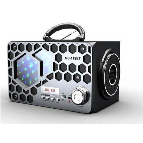 Enceinte Portable Bluetooth Led Multicolore Fm/sd/usb Smartphone Ms-119bt
