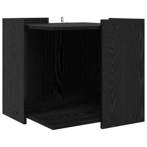 Enceinte pour bac à litière pour chat Chêne noir CFW90266