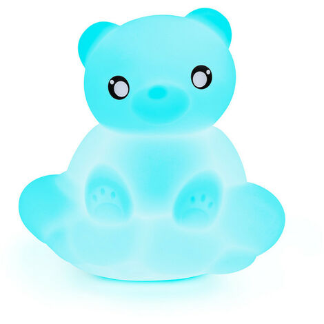 Enceinte sans fil lumineuse murale et veilleuse Ourson sur son nuage