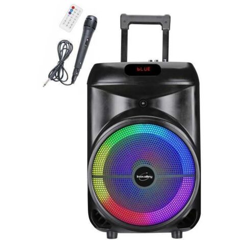 Enceinte trolley - INOVALLEY - KA122 - 700W - Bluetooth - Lumineuse