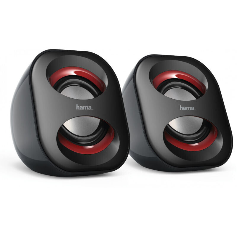 Hama - Enceinte pour ordinateur portable 'Sonic Mobil 183', noire/rouge (173131) Hama - Enceinte pour ordinateur portable 'Sonic Mobil 183', noire/rouge (173131)