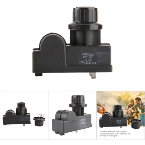 Encendedor de impulsos de alta frecuencia con microinterruptor automático para hornos y parrillas, paquete de 2 unidades, PP+papel, 7,5 x 6 x 3 cm