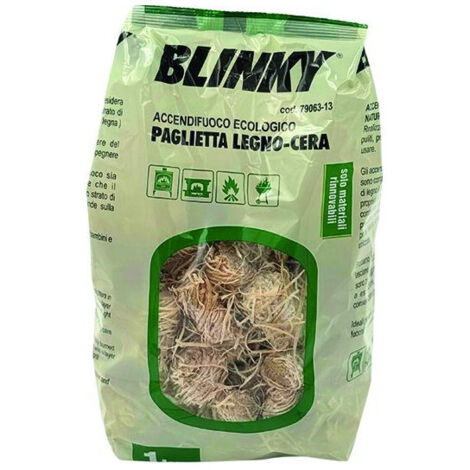 Encendedor ecológico blinky, estopa de madera y cera, saco de 1 kg