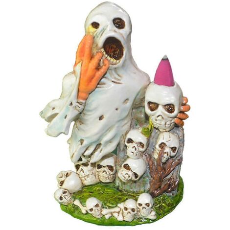 Encens d'Halloween pour brûleur, crâne effrayant, ornement pour encensoir monstrueux, décoration pour fête d'Halloween, maison, chambre, bureau, artisanat en résine