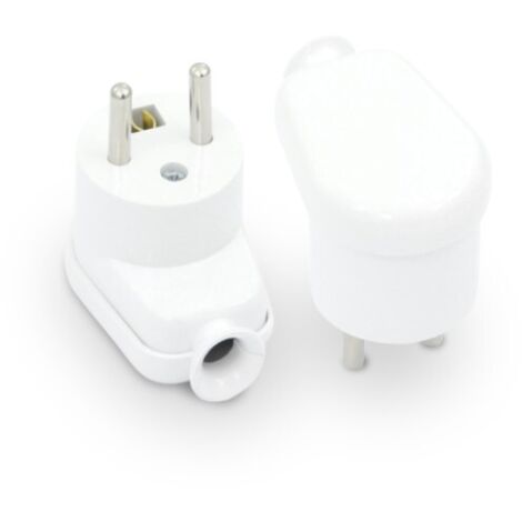 ENCHUFE ANGULAR DESMONTABLE, 2P+Z, 16A, 250V BLANCO - VT-301-0010