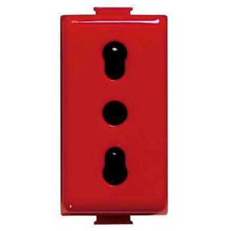 Enchufe Bipasso 2P+T 10/16A Matix Rojo